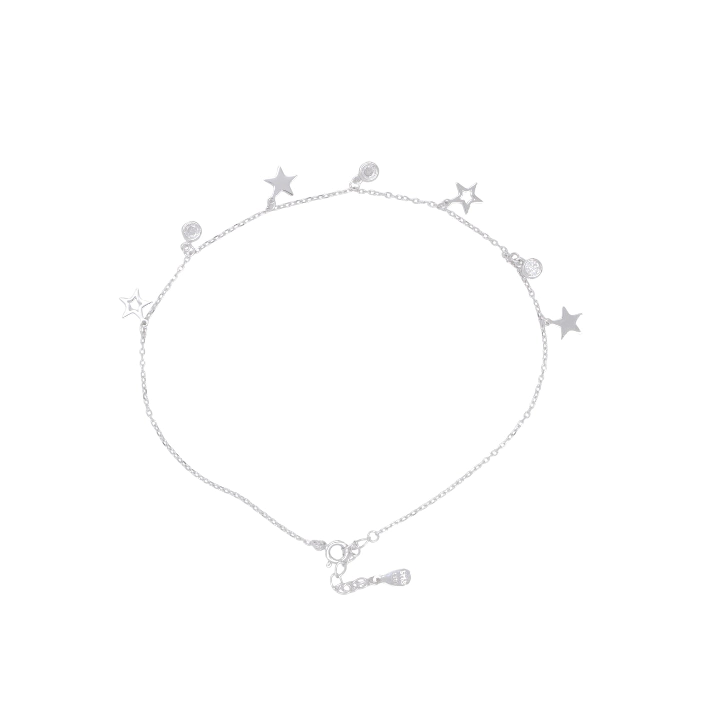 Silver Twinkling Stars Anklet / Payal