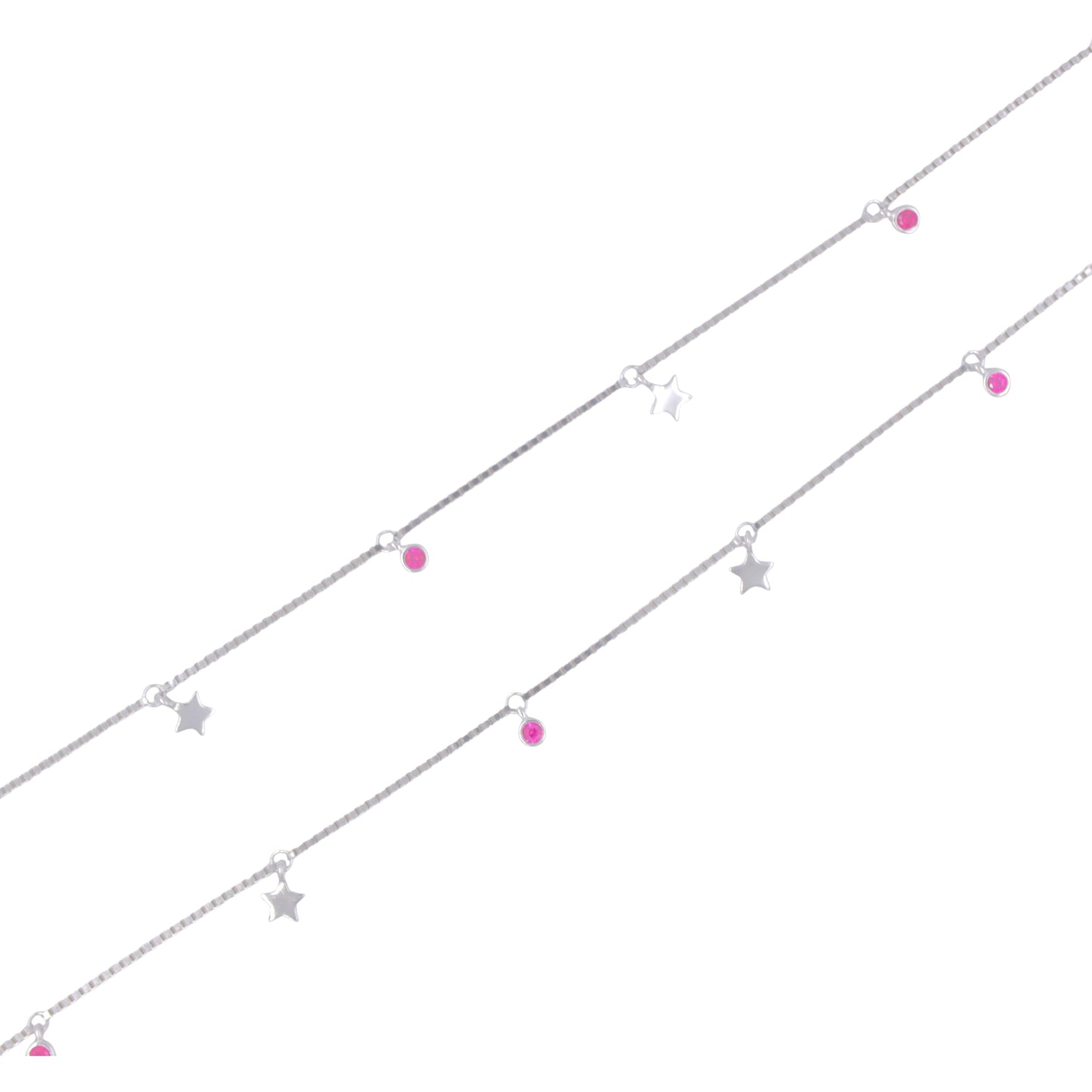 Silver Scarlet Stars Anklet / Payal