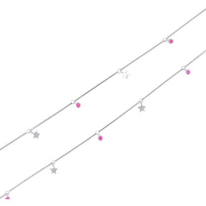 Silver Scarlet Stars Anklet / Payal