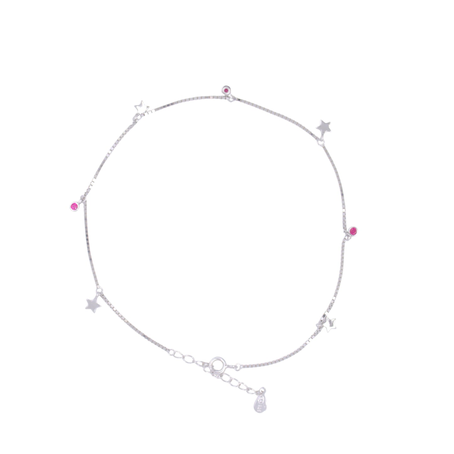 Silver Scarlet Stars Anklet / Payal