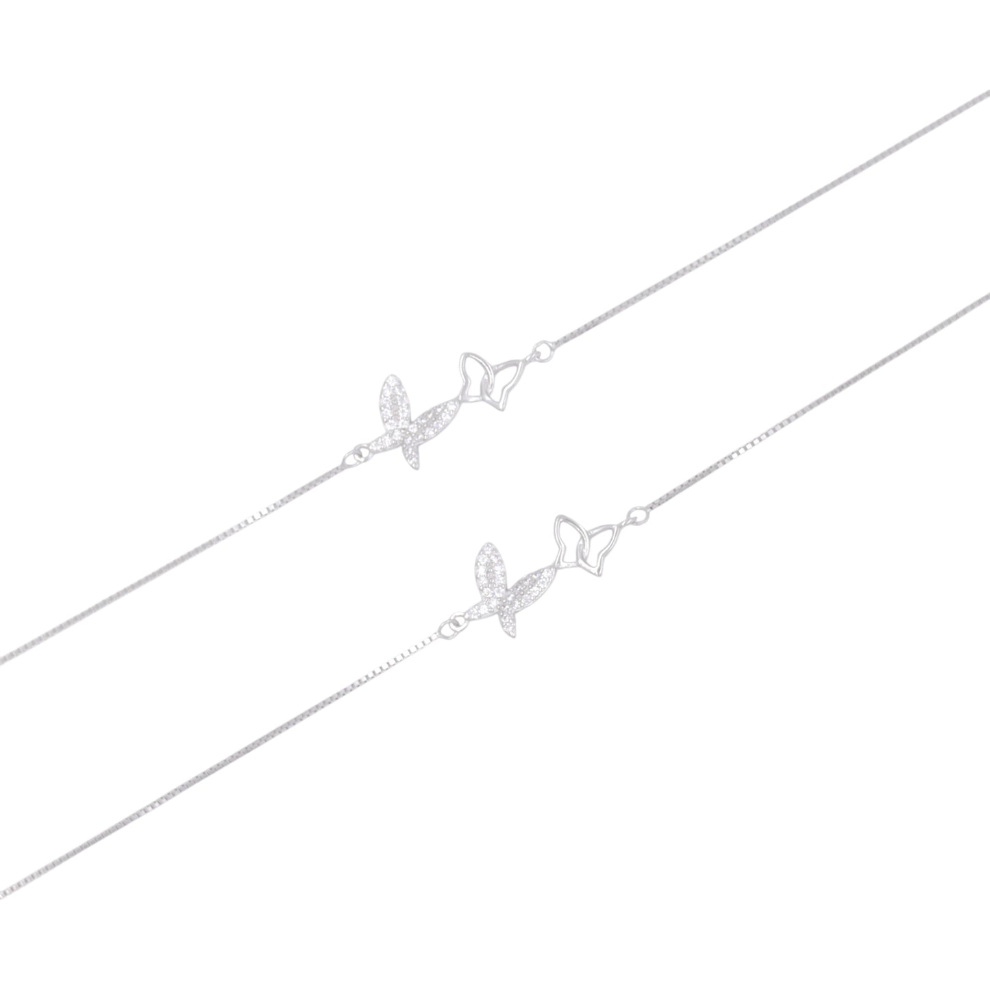 Silver Dual Flutter Anklet / Payal