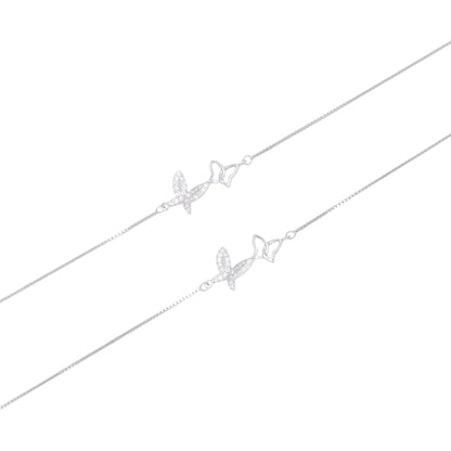 Silver Dual Flutter Anklet / Payal