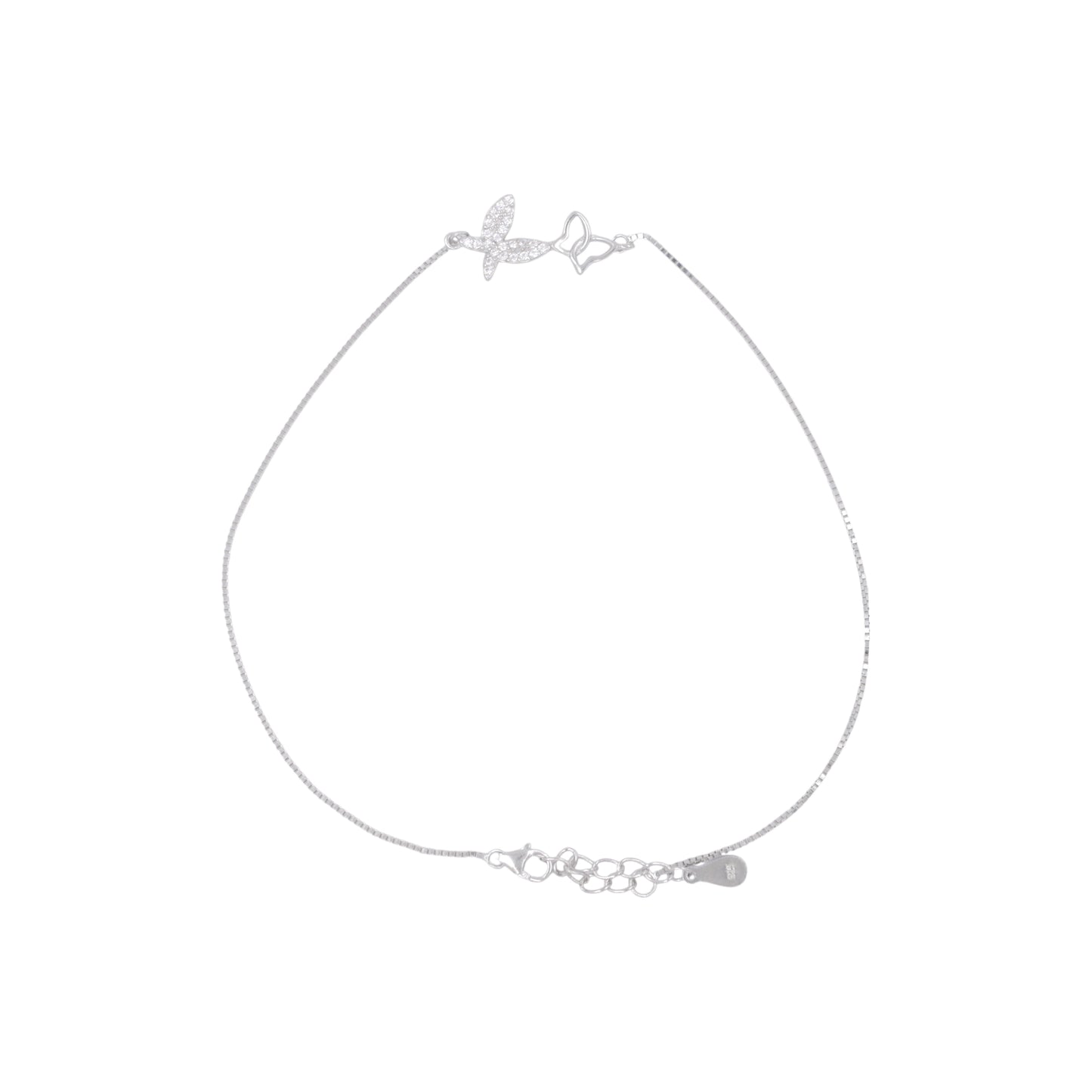 Silver Dual Flutter Anklet / Payal