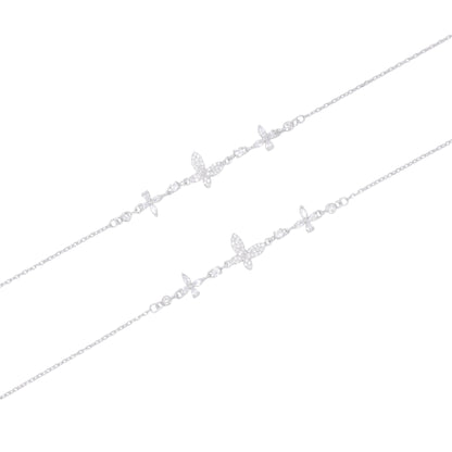 Silver Tiny Wings Anklet / Payal