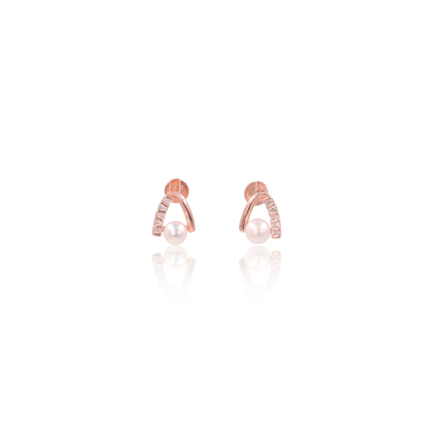 Rose Gold Elara Pearl Earrings