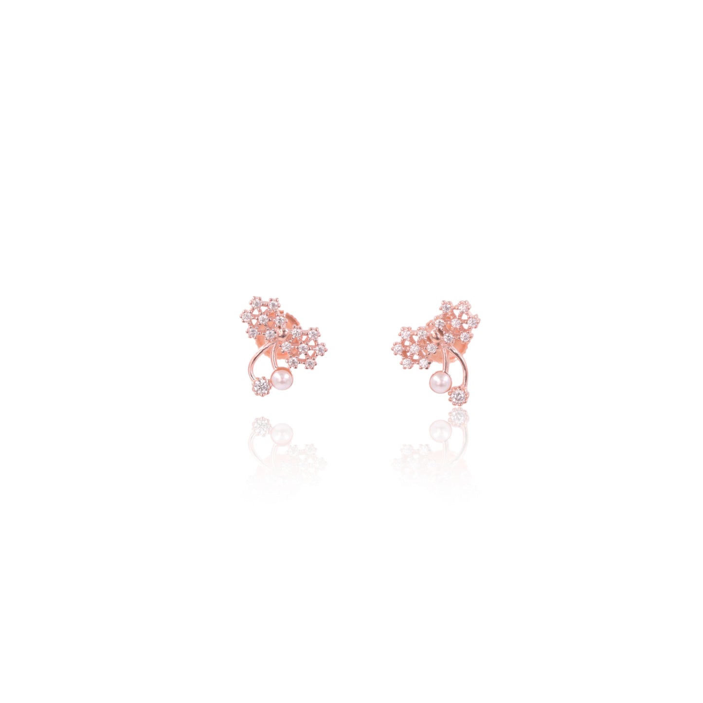 Rose Gold Frost Pearl Earrings