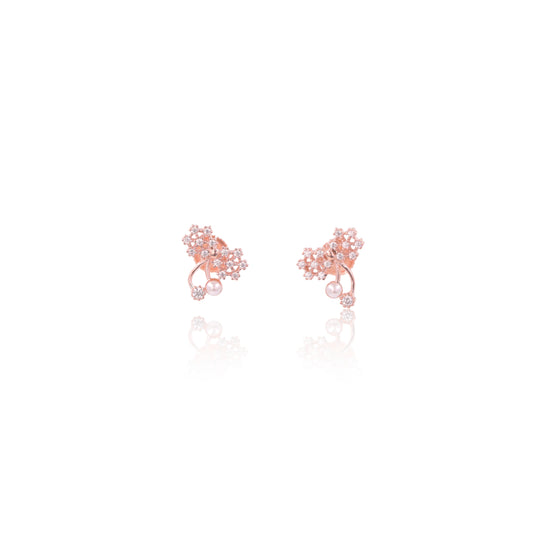 Rose Gold Frost Pearl Earrings