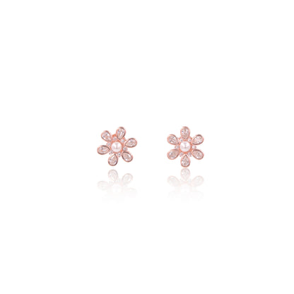 Rose Gold Solenne Pearl Earrings