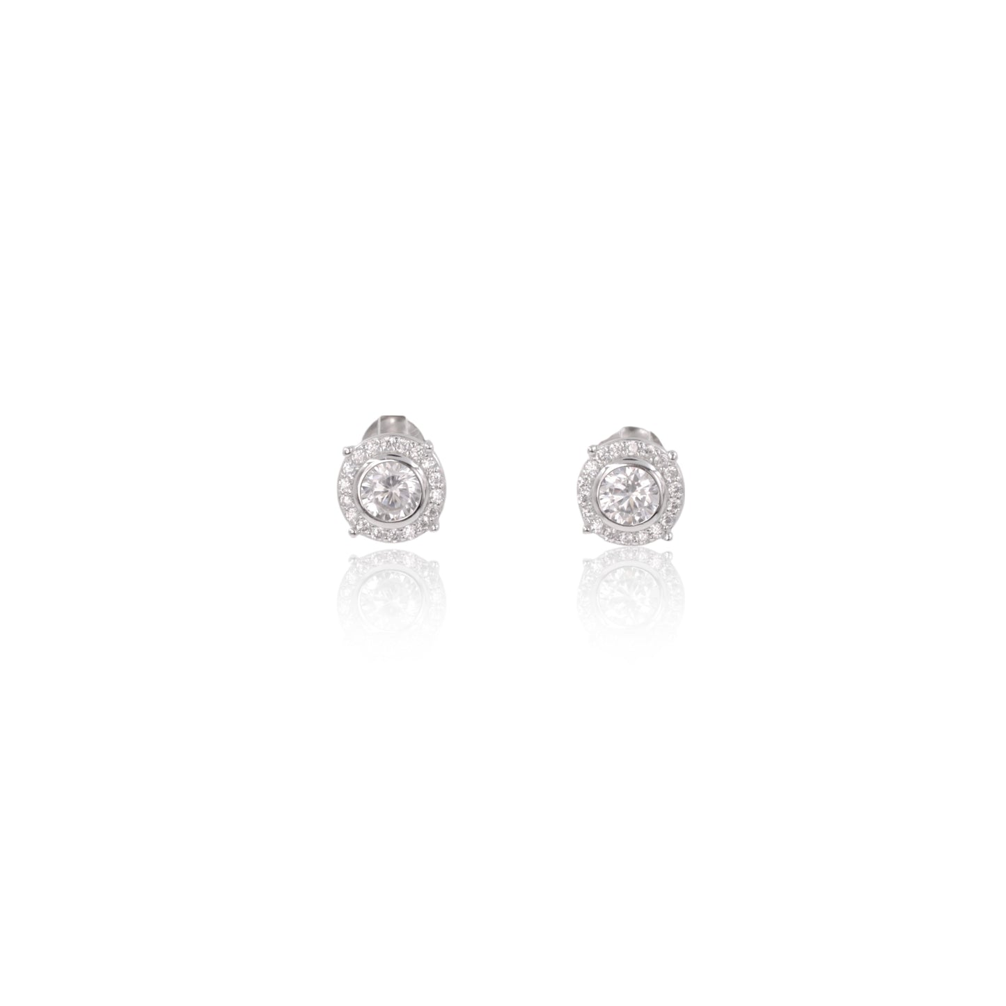 Silver Éclat Solitaire Earrings