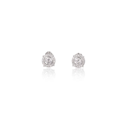 Silver Éclat Solitaire Earrings