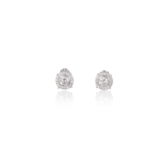 Silver Éclat Solitaire Earrings