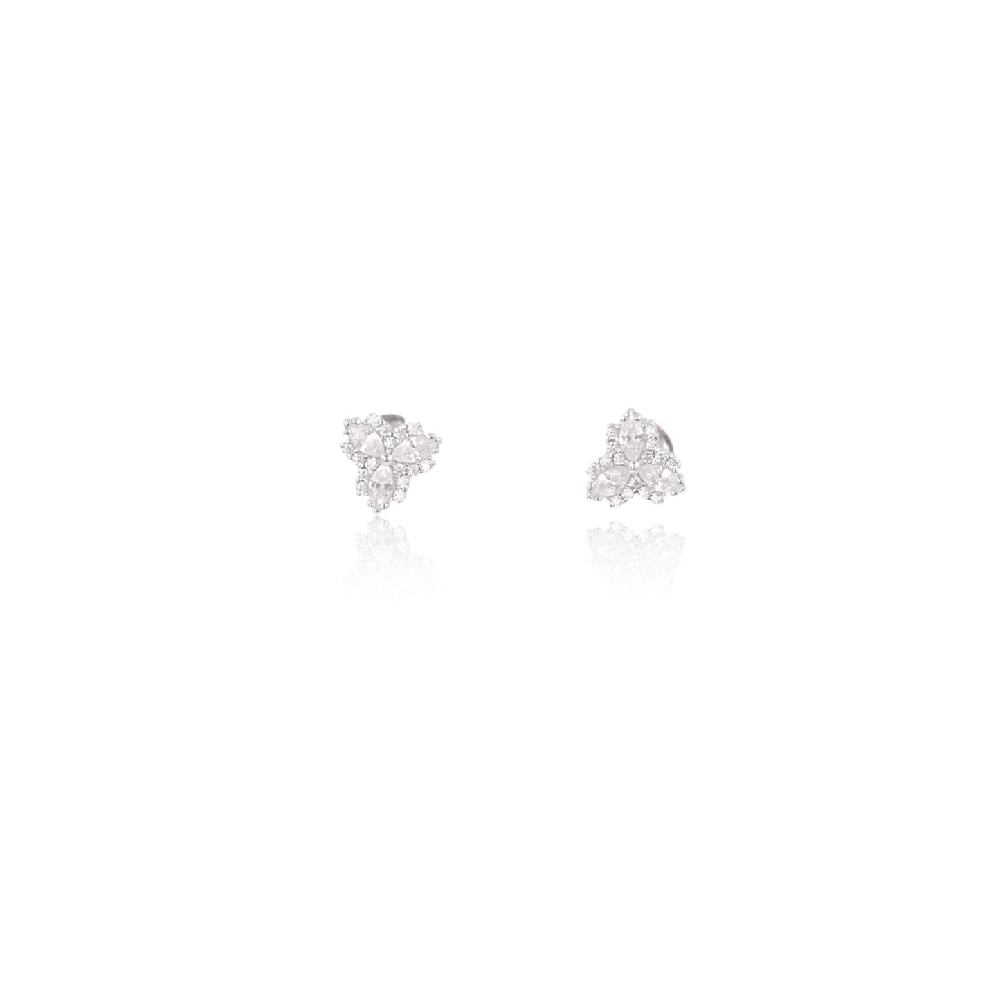 Silver Flora Triad Earrings