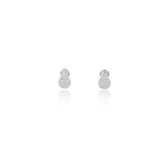 Silver Zircon Drop Earrings