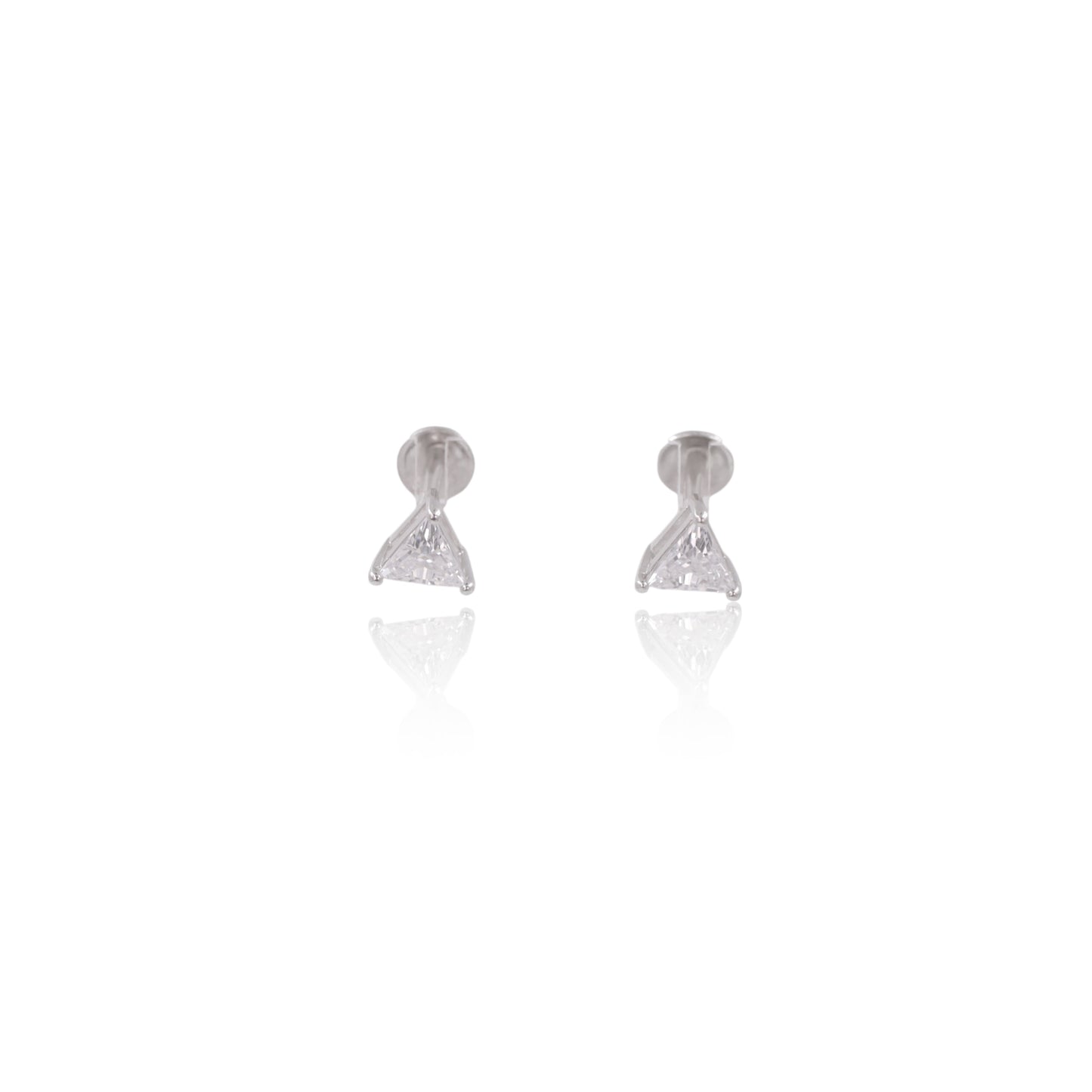 Silver Astra Solitaire Earrings