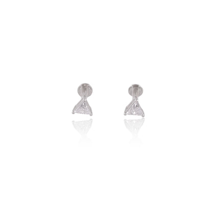 Silver Astra Solitaire Earrings