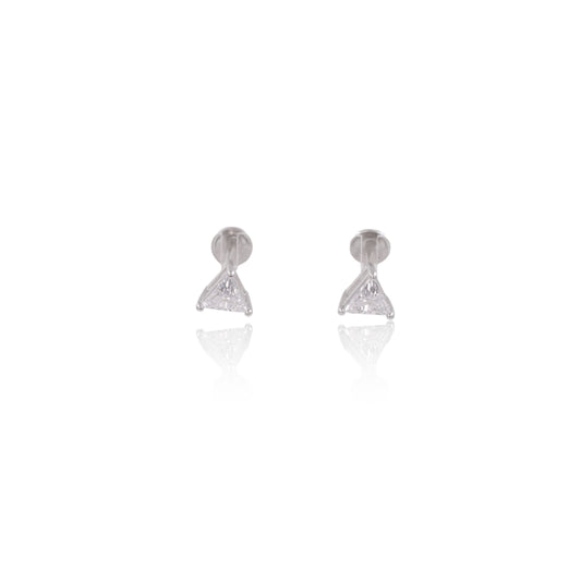 Silver Astra Solitaire Earrings