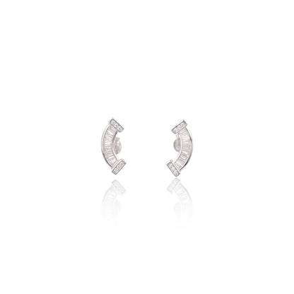 Silver Curve Cuff Earrings
