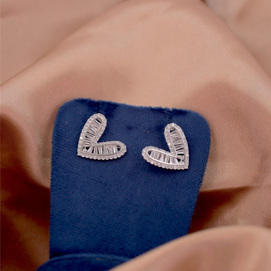 Silver Fierce Heart Earrings