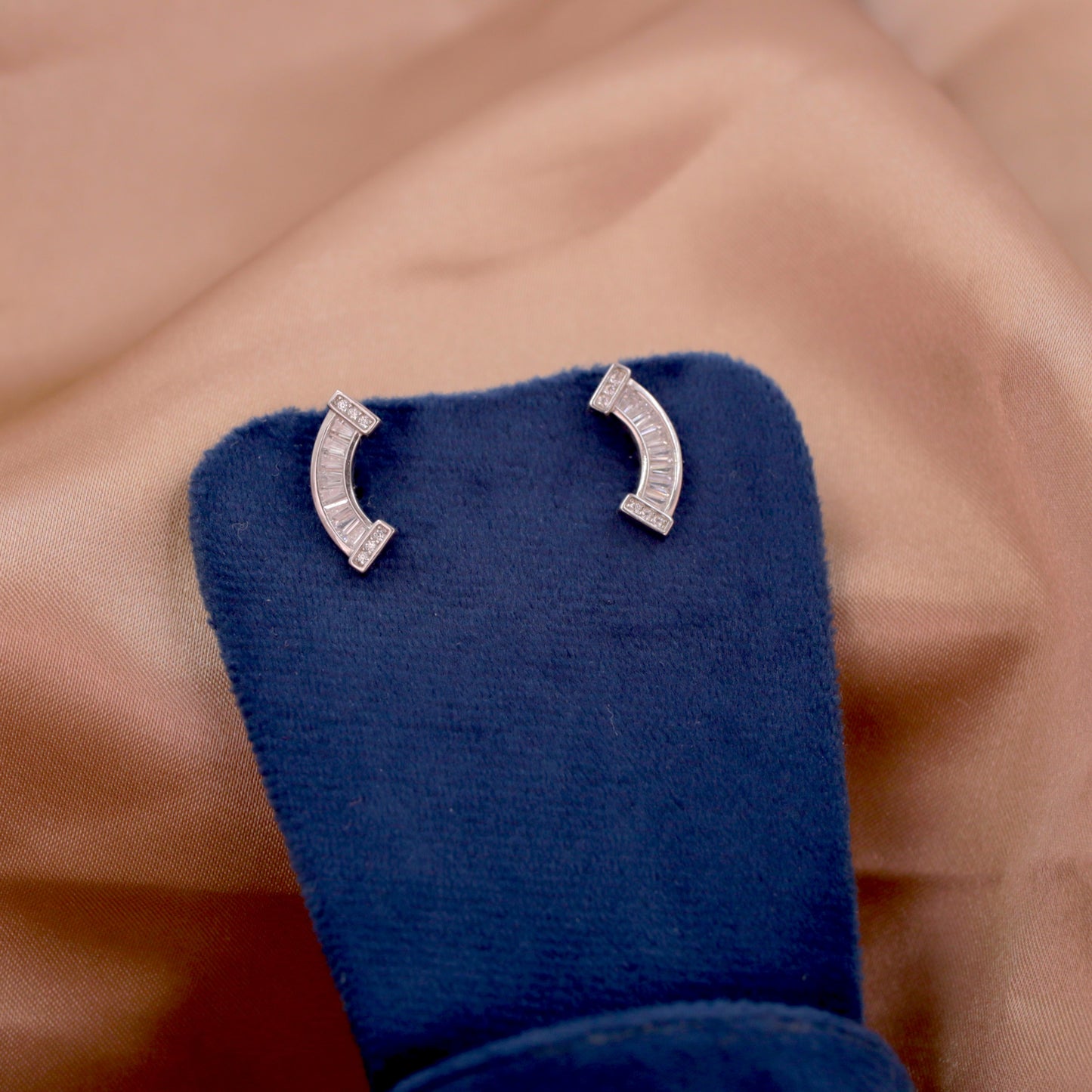 Silver Curve Cuff Earrings