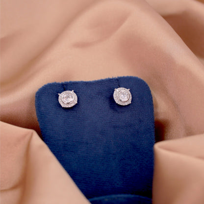 Silver Éclat Solitaire Earrings