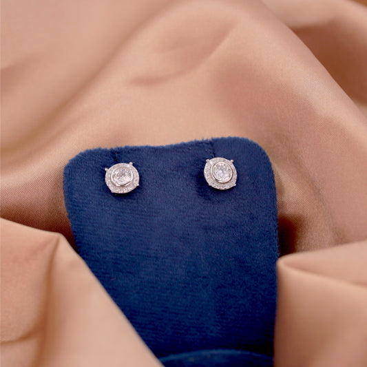 Silver Éclat Solitaire Earrings