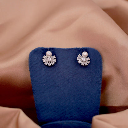 Silver Stellar Pearl Earrings