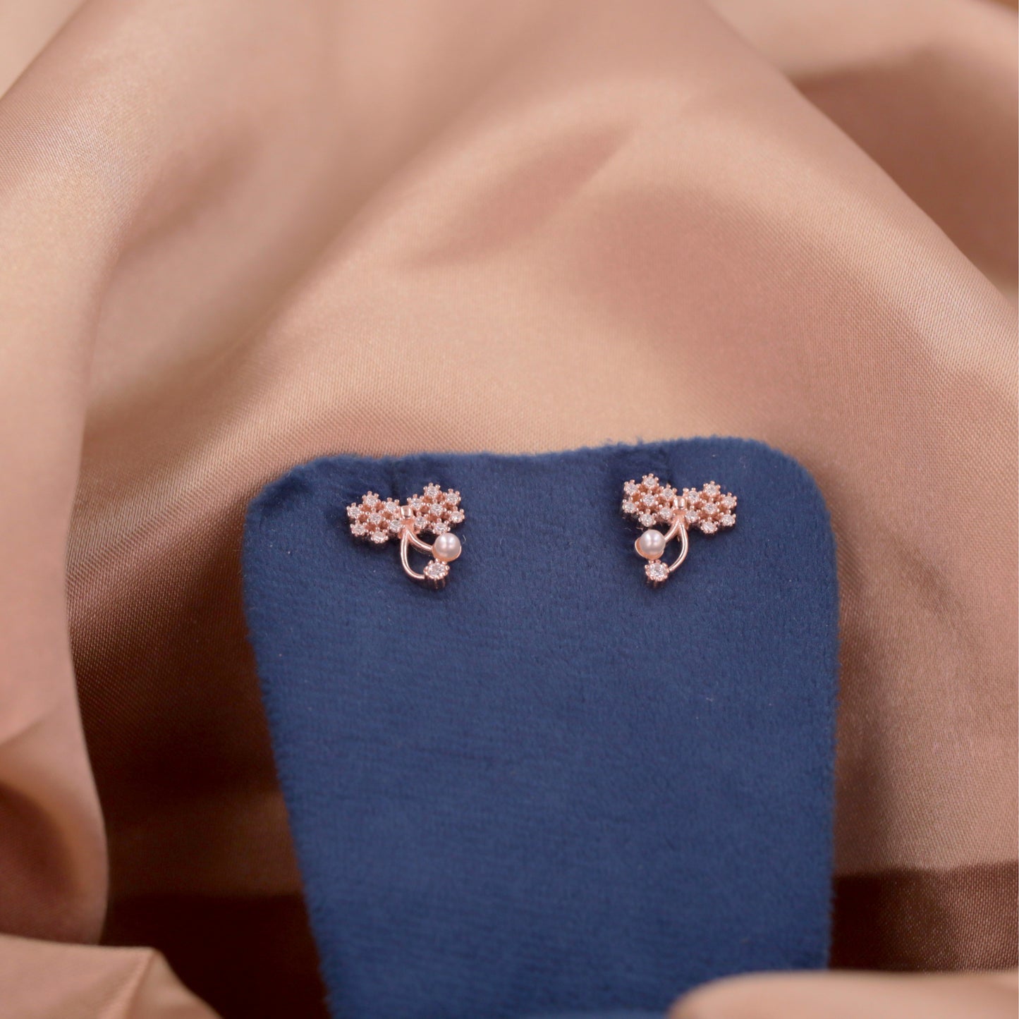 Rose Gold Frost Pearl Earrings