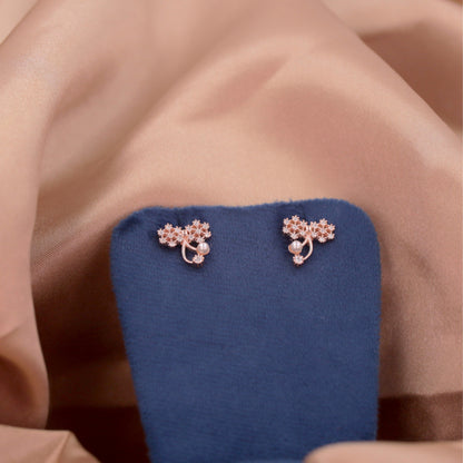 Rose Gold Frost Pearl Earrings