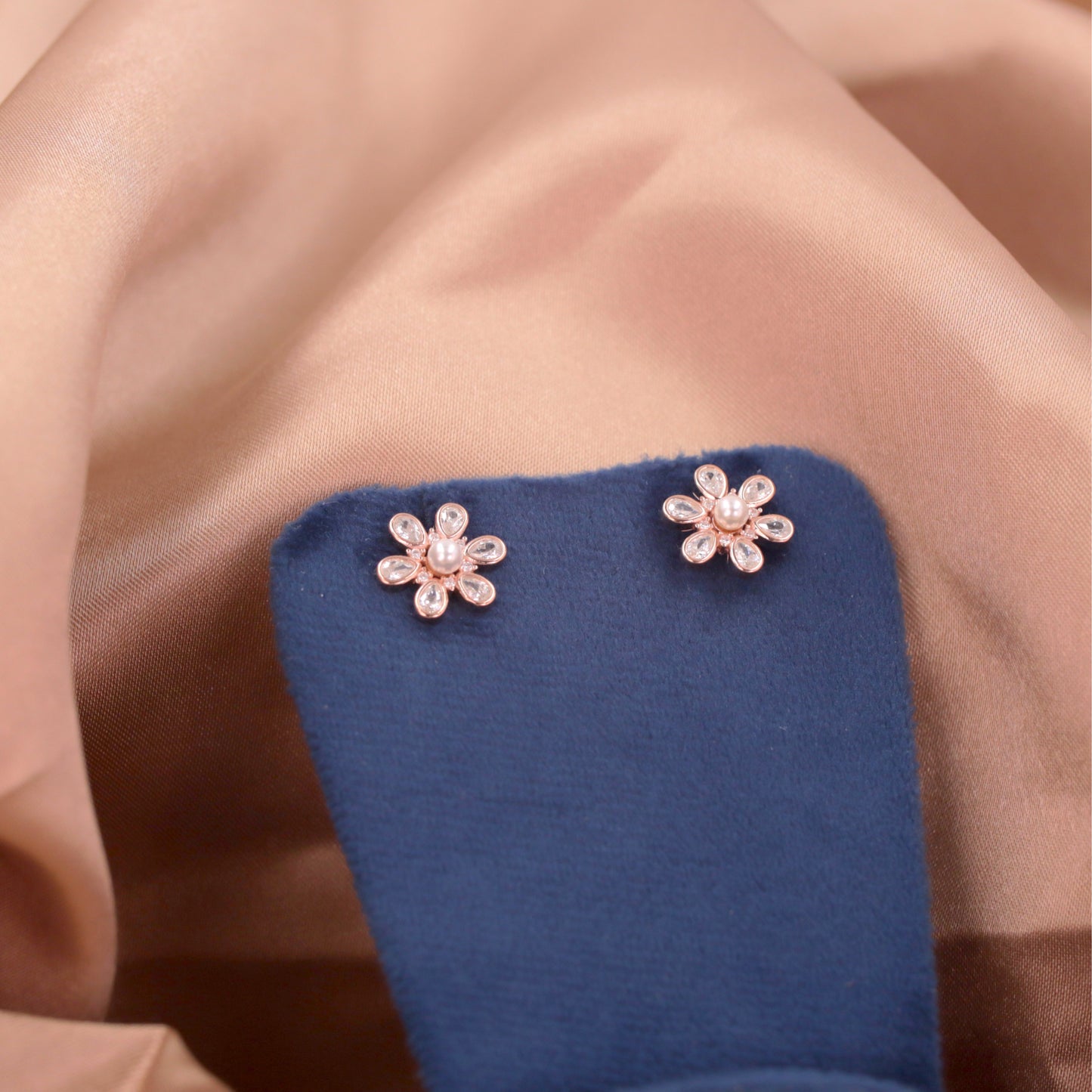 Rose Gold Solenne Pearl Earrings