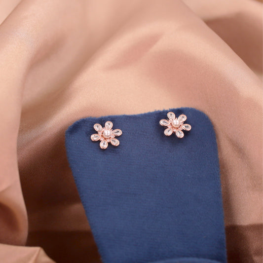 Rose Gold Solenne Pearl Earrings