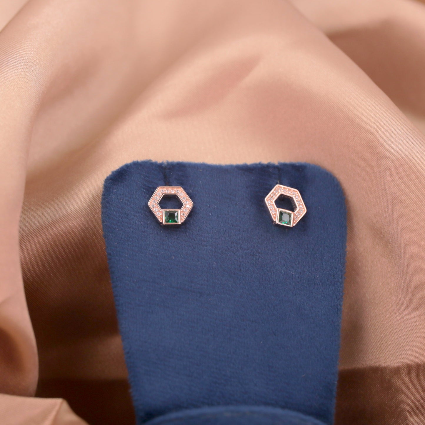 Rose Gold Emerald Point Earrings