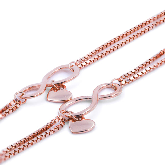 Rose Gold Infinity Heart Anklet / Payal