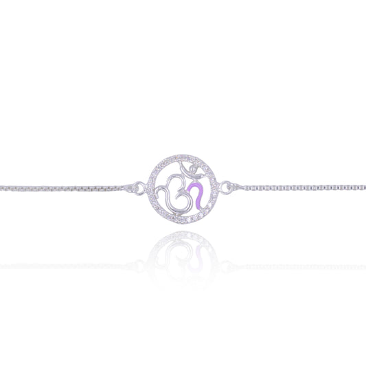 Om Ratna Pure Silver Rakhi
