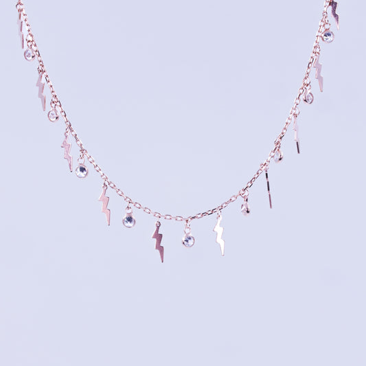 Rose Gold Solitaire Flash Charm Chain