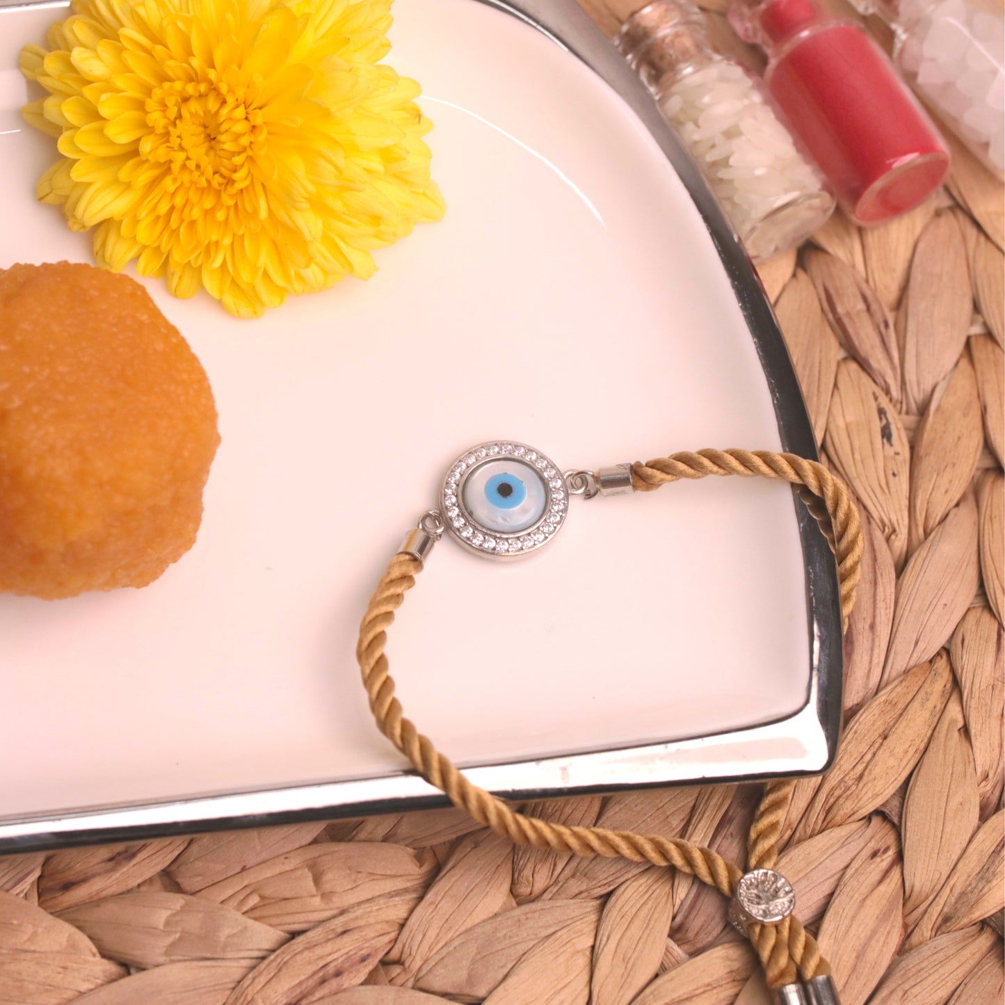 Evil Eye Silver Rakhi