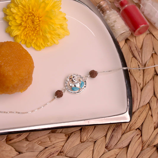 Bappa Bandhan Pure Silver Rakhi
