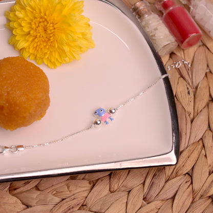 Dino Kids Silver Rakhi