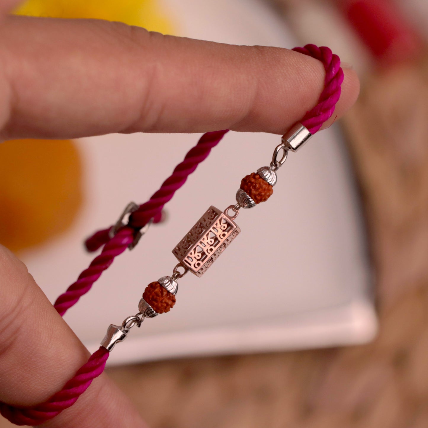 Rudraksh Shree Silver Rakhi