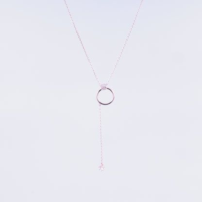 Rose Gold Sophisticated Zircon Ring Chain Pendant