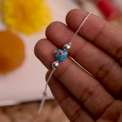 Angry Bird Kids Silver Rakhi