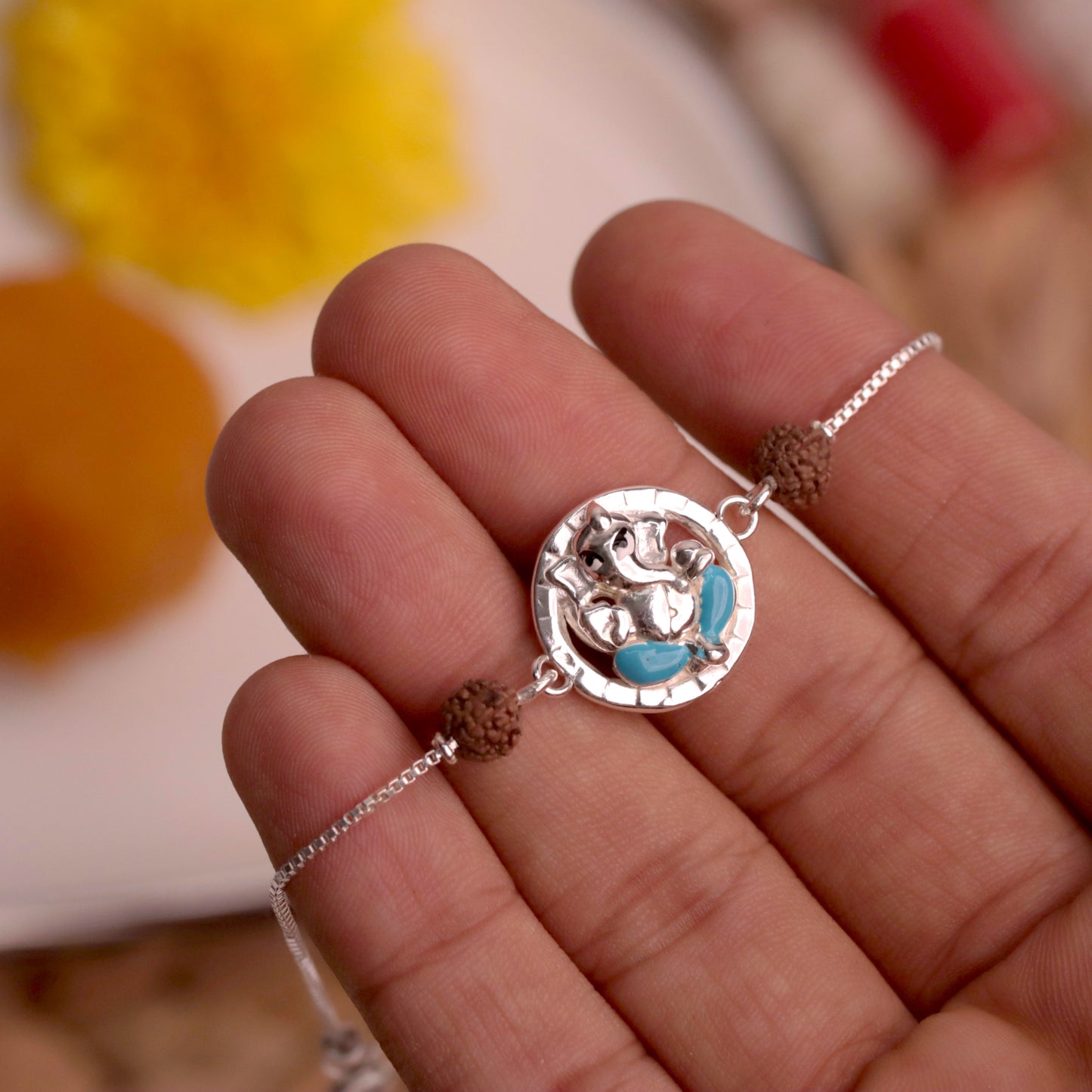 Bappa Bandhan Pure Silver Rakhi