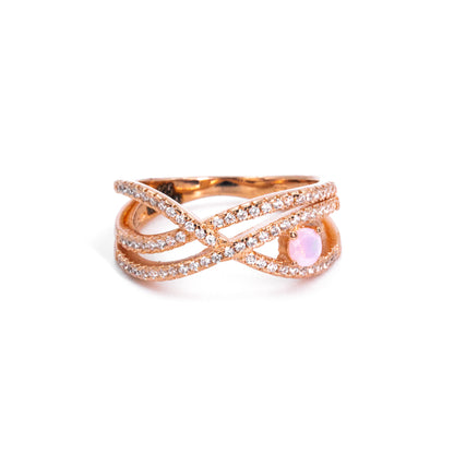 Rose Gold Pastel Pink Stone Ring