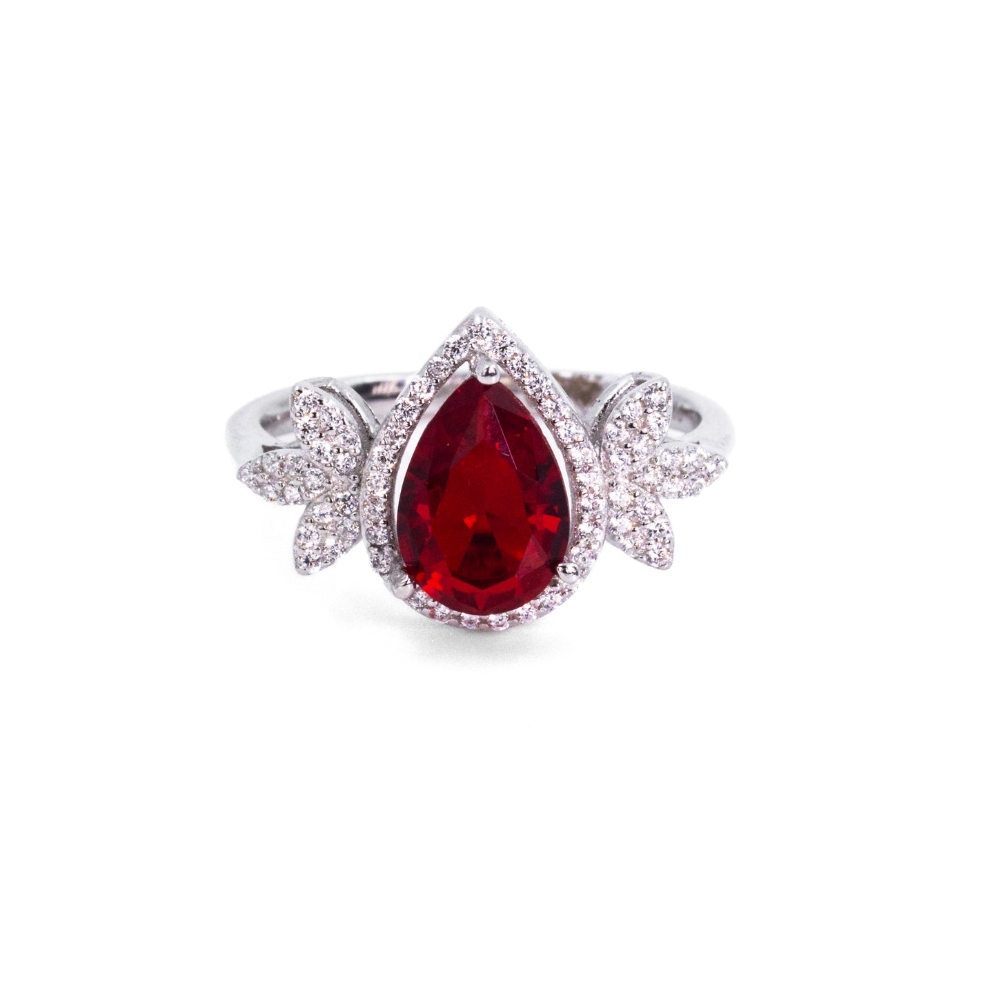 Silver Drop Ruby Radiance Ring