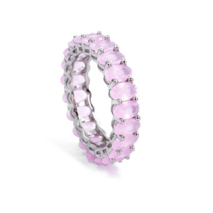 Silver Pastel Pink Radiance Ring