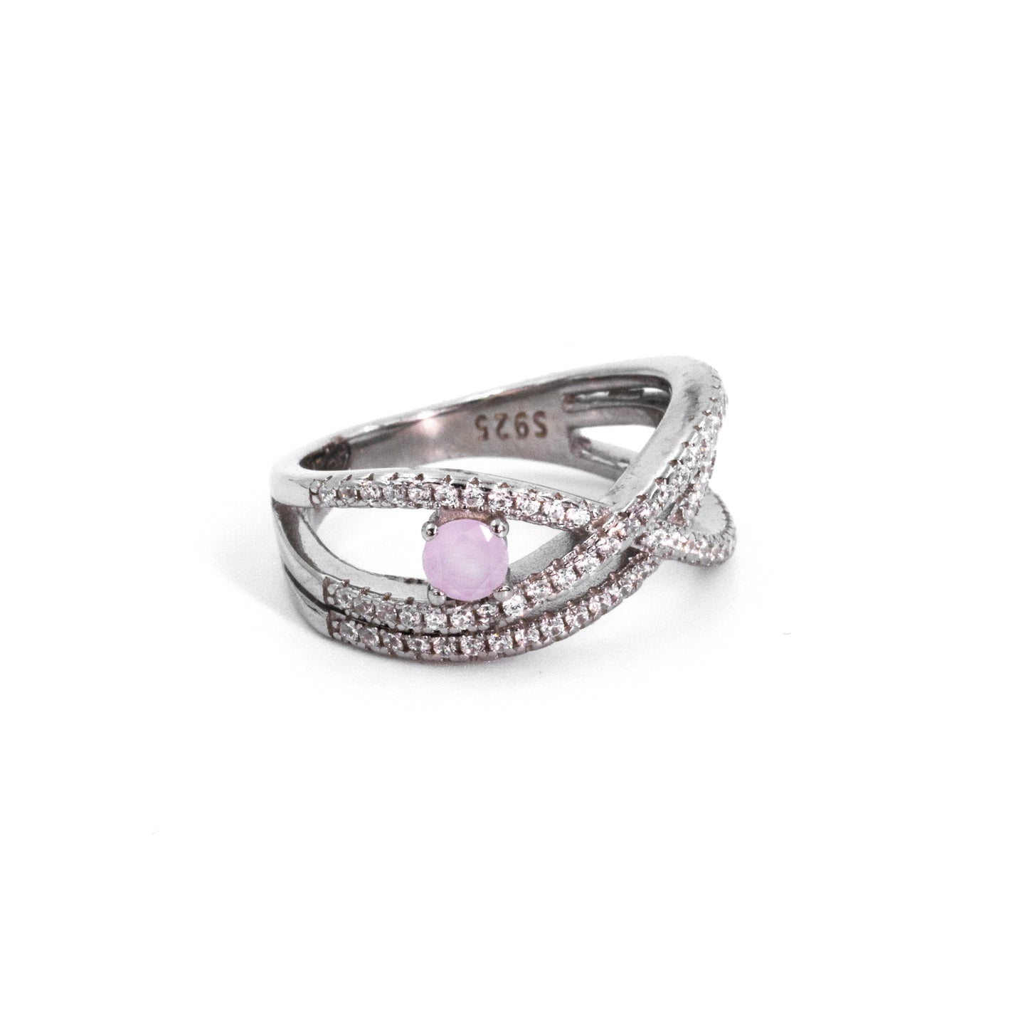 Silver Enchanted Blush Pink Twirled Ring