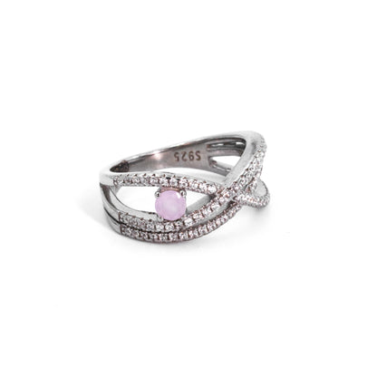 Silver Enchanted Blush Pink Twirled Ring