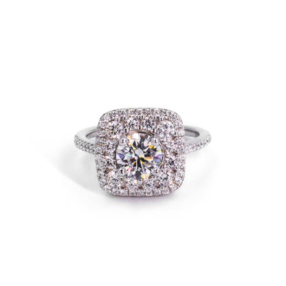 Silver Square Solitaire Radiance