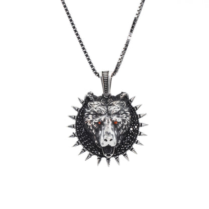 Vintage Spiky Wild Bear Pendant