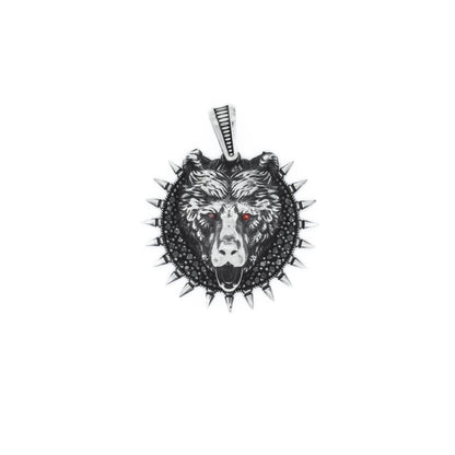 Vintage Spiky Wild Bear Pendant