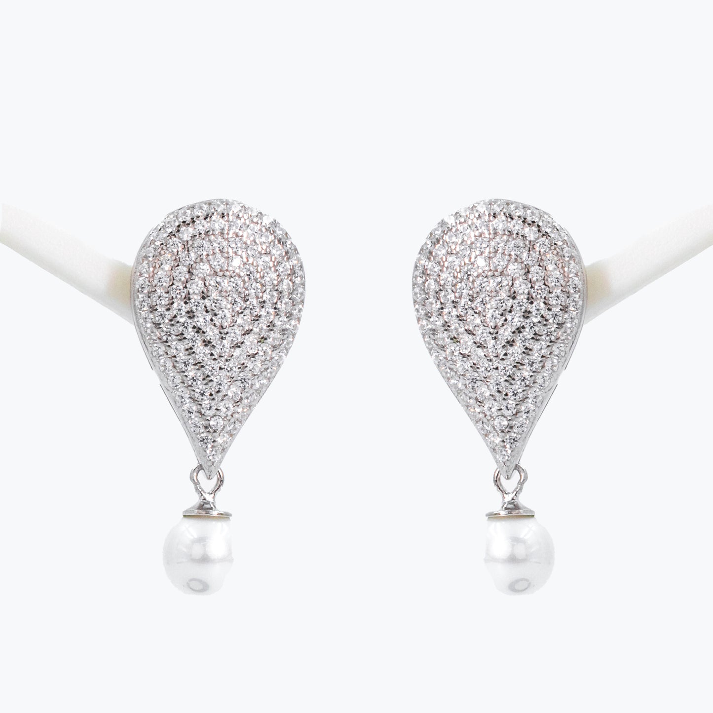 Silver Luxe Pearl Drop Earrings